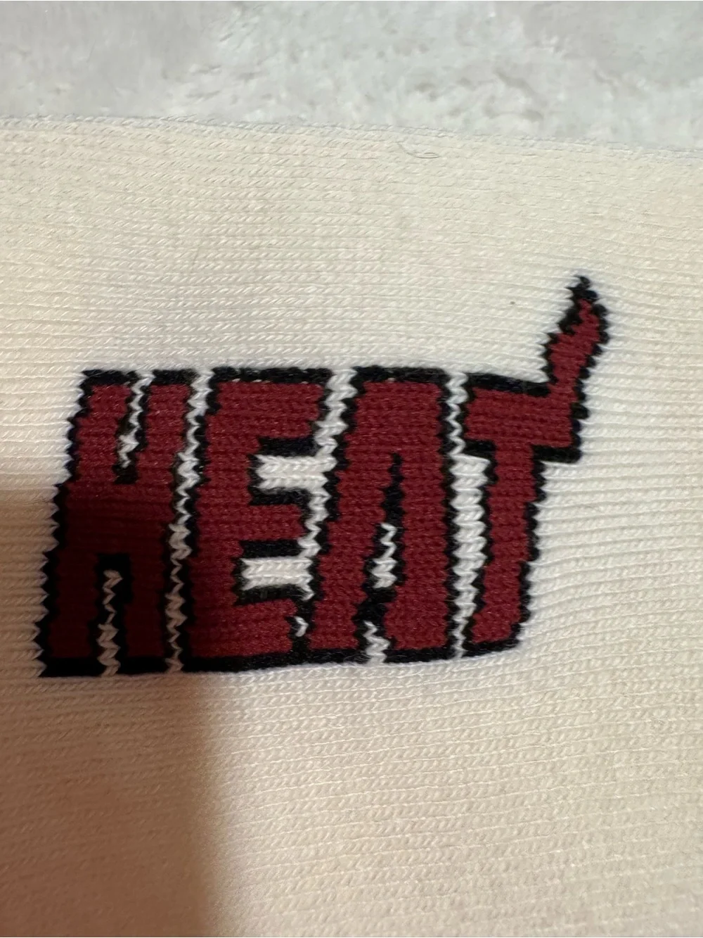 For Bare Feet Miami Heat NBA Mid-Calf white Maroon Crew Socks